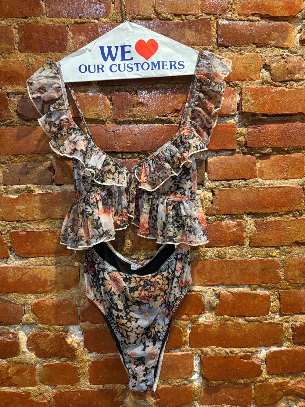 Floral Ruffle One-Piece bodysuit - Multicolor